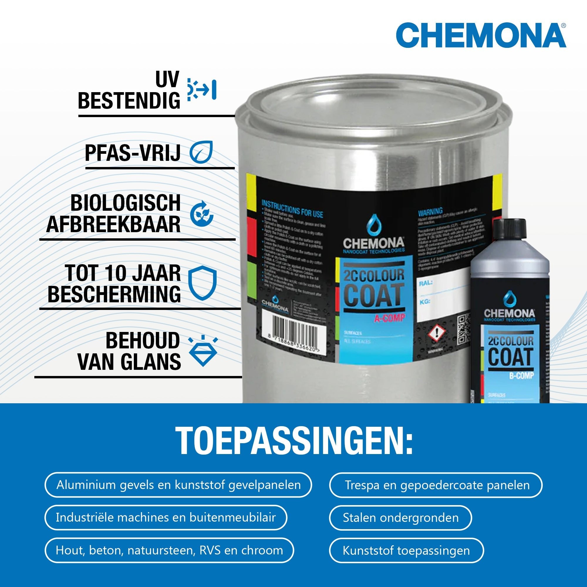 2C Colour Coat - 2 Componenten coating in kleur - Chemona